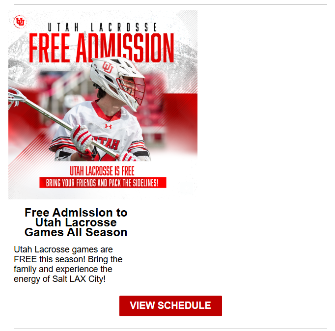 Utah Lacrosse free admission email